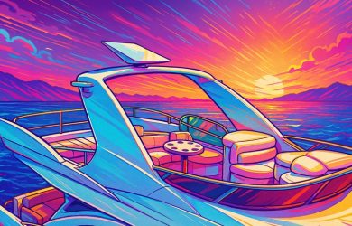 Antenne Starlink sur un bateau en pleine mer