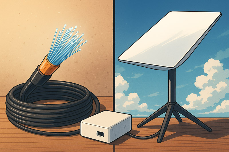 Choisir entre Starlink et la fibre optique