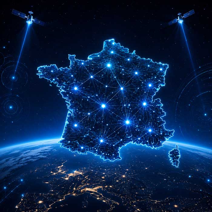 Carte de France numérique des zones d'intervention de l'installateur Starlink Antenne-Adonis